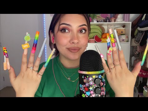 ASMR Nail Tapping & Clacking 🌈🍭 | Whispered