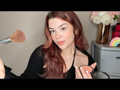 ASMR doing your makeup in 10 minutes (fast & aggressive) ❤️