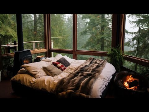 Rainy Day In Cozy Cabin ASMR 🌧 Sound Of Rain On Window 🎧