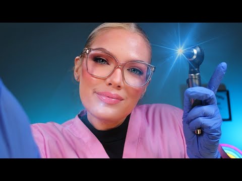 ASMR Night Nurse👩‍⚕️Up Close Ear to Ear Whispers, Otoscope Exam, Binaural Audio | Sleep Guaranteed🌙