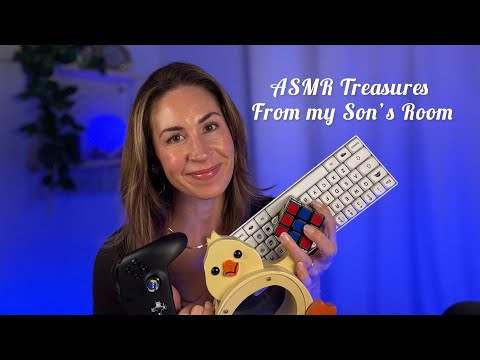 ASMR | A treasure trove of triggers from my 11 year old son’s room🤩 [It's a trip in there!]