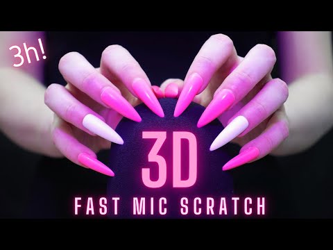 Asmr Fast and Aggressive Mic Scratching - Brain Scratching with Long Nails | No Talking for Sleep