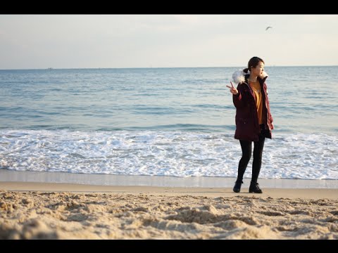 [자연소리 ASMR] 부산 겨울 바다소리와 노을, Korean Sea "Haeundae" with sunset