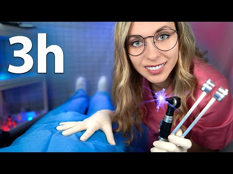 ASMR 3h Nurse Medical Exam [POV] for SLEEP, Soft Spoken, Ear exam, Chiropractor, Cranial Nerve