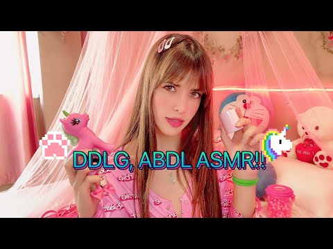 Ddlg, Abdl, Bdsm ASMR con objetos rosas.
