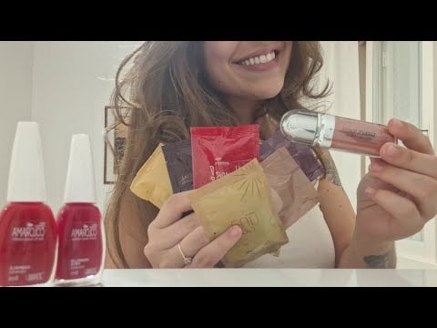 Asmr caseirinho | objetos aleatórios| sons de gloss e abrindo amostras de perfume 