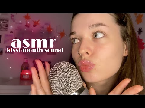 asmr kisses&mouth sounds | визуал и звуки рта (очень липко)