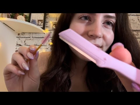 ASMR - Shaping your Brows ❤️ (No Talking/Layered Sounds)
