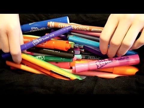 ASMR Sound Basket : MARKERS - soft speaking, tapping, counting, organizing