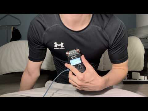 ASMR TASCAM Anticipatory tingles / spider fingers, mic biting, tapping with thunderstorm