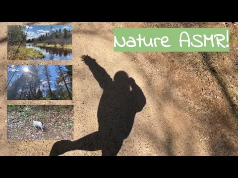 ASMR in nature~water sounds, hiking, leaf sounds, snow sounds, birds chirping