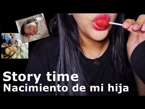 ASMR LOLLIPOP 🍭| Story Time "El Nacimiento de mi bebita" | ASMR comiendo Paleta | ASMR en Español