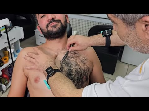 ASMR RELAXING SLEEPING THERAPY: CHEST HAIR REMOVAL, HEAD MASSAGE , HAIR WASHING
