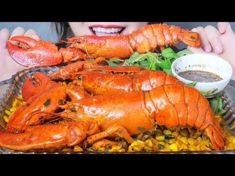 ASMR ALASKA LOBSTERS STIR FRIED WITH CORN EATING SOUNDS | LINH ASMR