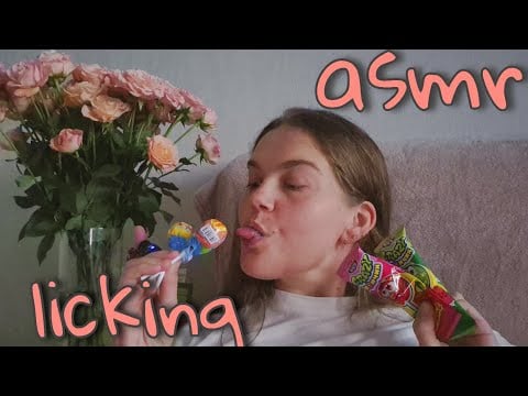 Asmr licking lollipop • eating candy • хруст леденцов • мукбанг • мурашки sounds