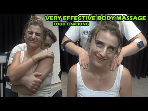MOST EFFECTIVE BODY MASSAGE & CRACKS FOR LADY AYNUR 💤 ASMR head,chest,belly,foot,back,armpit massage