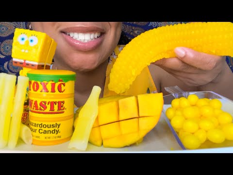 ASMR | Yellow Corn 🌽 💛 Yellow Desserts 🐱🌛☀️🌟🍌🍋🧀