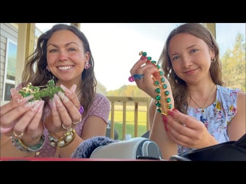 asmr/ vintage JEWELRY - outdoors in the countryside 🐶☀️🐔 (over explaining + jewelry sounds)