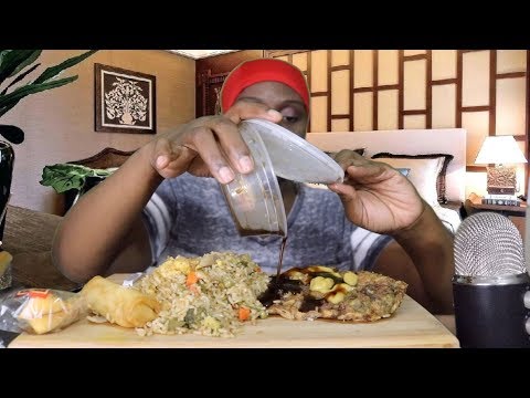 Egg Foo Young ASMR Chinese Food Eating Sounds