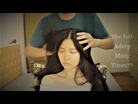 So Relaxing Head Massage for Lady | Scalp Scratching ASMR