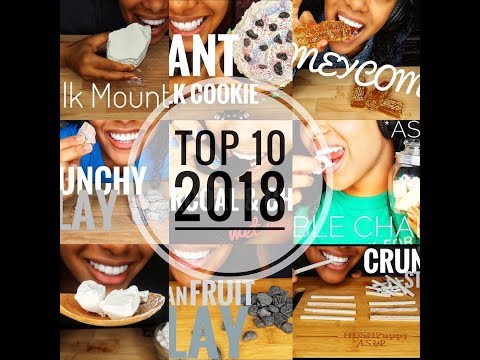 ASMR Top 10 Videos of 2018 | CHALK + CLAY + HONEYCOMB | Crunchy Eating Sounds | NO TALKING