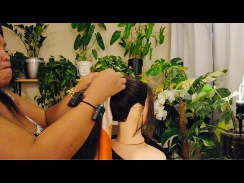 ASMR The Viral Scarf Braid, the dragon braid ponytail with an added Scarf, Hairstyling, No Talking 