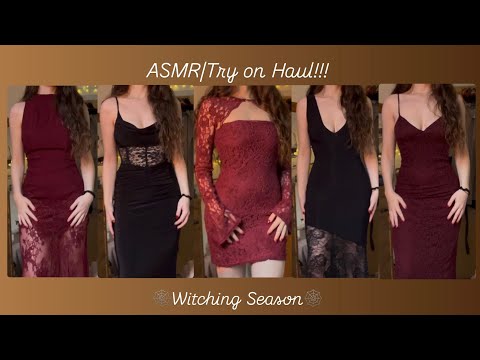 ASMR | try on haul!!! 🦇🔮(witchy vibes and lots of fabric scratching) 