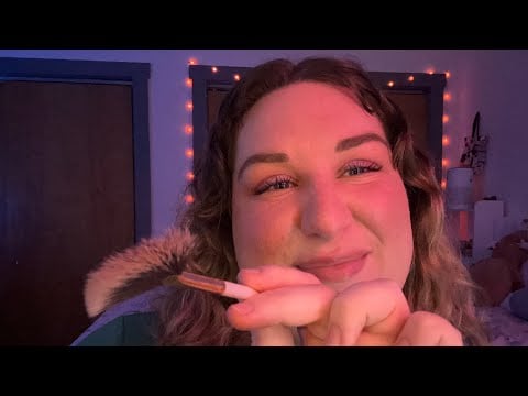 ASMR Face Painting (Brush Nibbling / Mouth Sounds / Barely There Whispers)