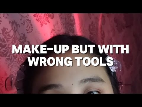 POV : "Nice" girl doing your makeup but with wrong tools😱 #asmr #makeup