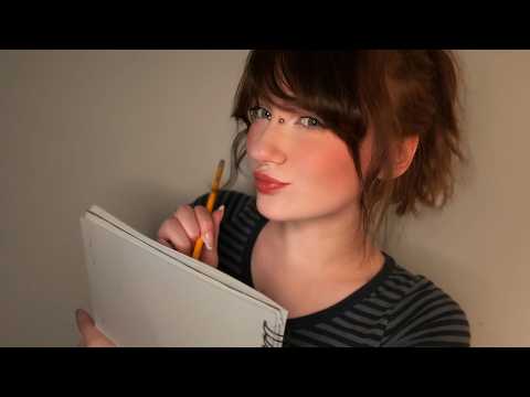 asmr studying you 📝 don't mind me.... mumbling + writing ,  unintelligible / inaudible