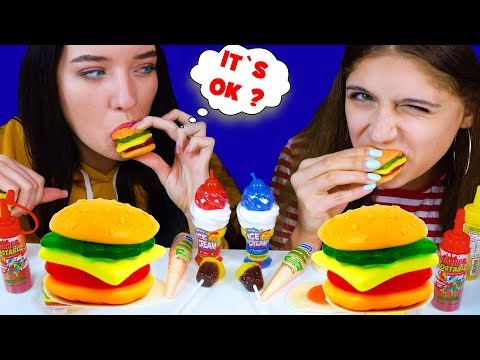 ASMR GUMMY FOOD and CANDY FOOD EATING SOUNDS MUKBANG