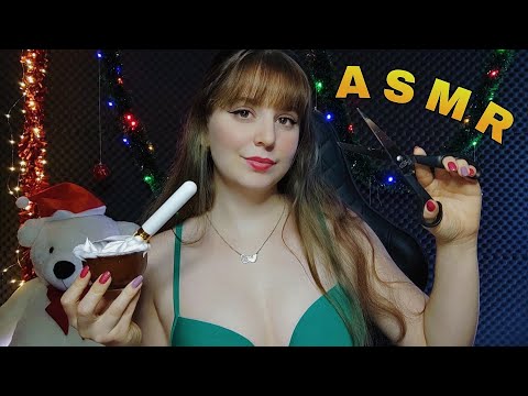 ASMR BARBEARIA💈Fazendo sua barba e cortando seu cabelo enquanto você dorme ✂️