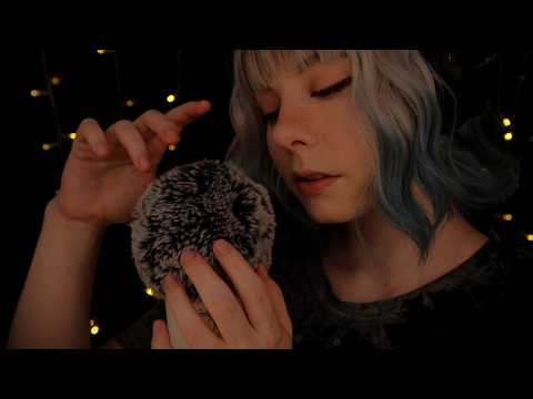 ASMR | "Shh, Relax" slow, gentle Fluffy Mic & cozy, soft Whispering - Fire Ambience
