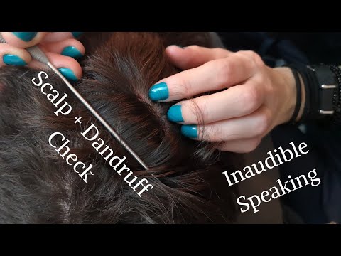 Real Person ASMR Dandruff Scratching and Scalp Check + Inaudible Speaking 9.2