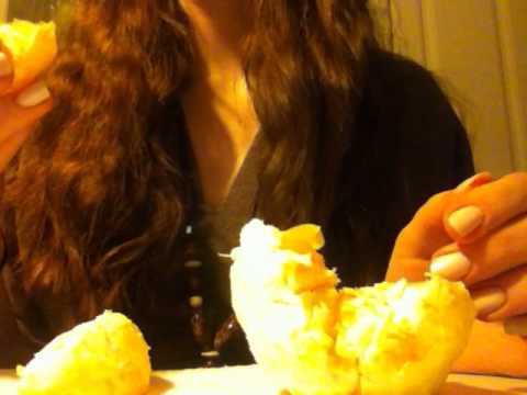 ASMR eating and orange whisper (re-uploaded)