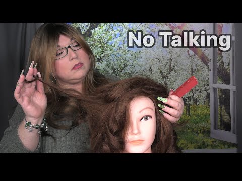 ASMR Perfectionist Hair Fixing (NO TALKING) Hair Curling, Finishing Touches | Hairdresser RP