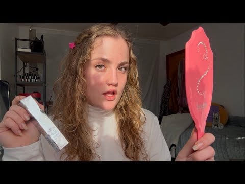 natural makeup grwm & good morning whispers ASMR (reflecting on shame + unboxing & tapping sounds) 💖