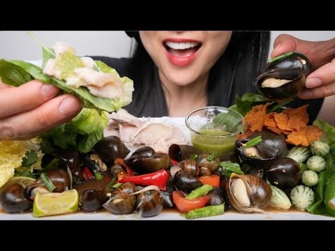 SPICY ESCARGOT (SNAILS) ASMR EATING SOUNDS | NO TALKING | SAS-ASMR