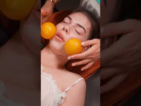 ASMR relaxing face and neck massage with oranges for Lisa #asmrmassage