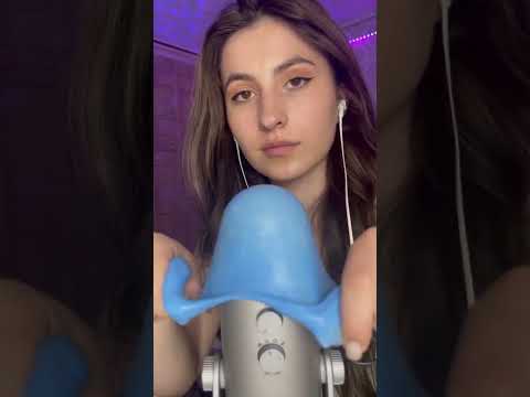 Asmr slime on microphone