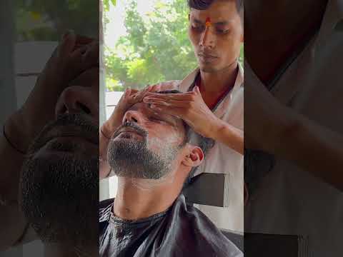 ASMR Beard Cutting Only With Scissor By Indian Street Barber  #asmr #indianbarber #streetbarber