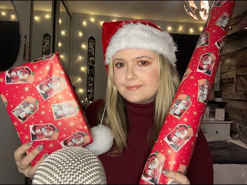 ASMR | Wrapping You a Christmas Present 🎁 * Scissor Snips & Crinkly Paper Sounds*