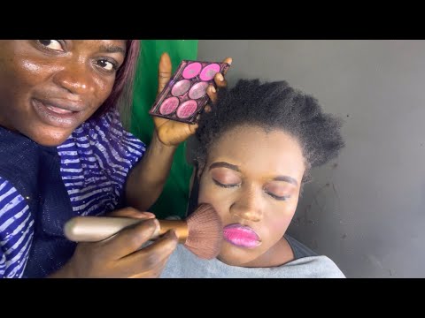 ASMR✨soft whisper makeup application on my cousin. relaxing asmr
