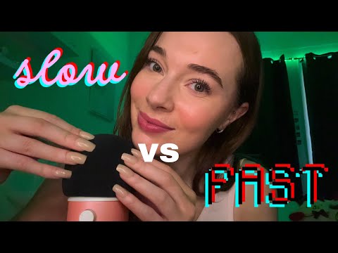 ASMR Fast and Aggressive Vs Slow and Gentle Mic Triggers (Mic Scratching, Tapping, Brushing)