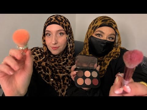ASMR COLLAB - Hijabi Sisters does your makeup 🧕💄 @Camamoroll  