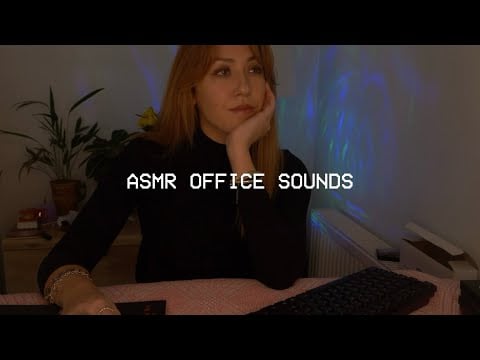 ASMR Office Sounds - Background ASMR, writing, typing, inaudible gossip