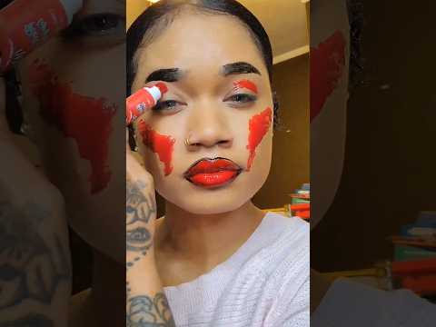 full face using peel off makeup 😳 #grwm #shorts