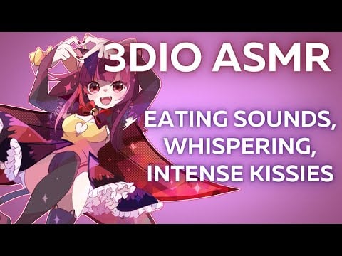 asmr stream #19 🌸 3DIO - Eating Sounds 👂👄 Intense Tingly Kisses, Whispering