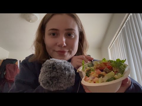 ASMR eating a chipotle burrito bowl (and yapping)