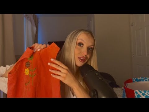 Asmr vintage baby clothes haul / chewing gum